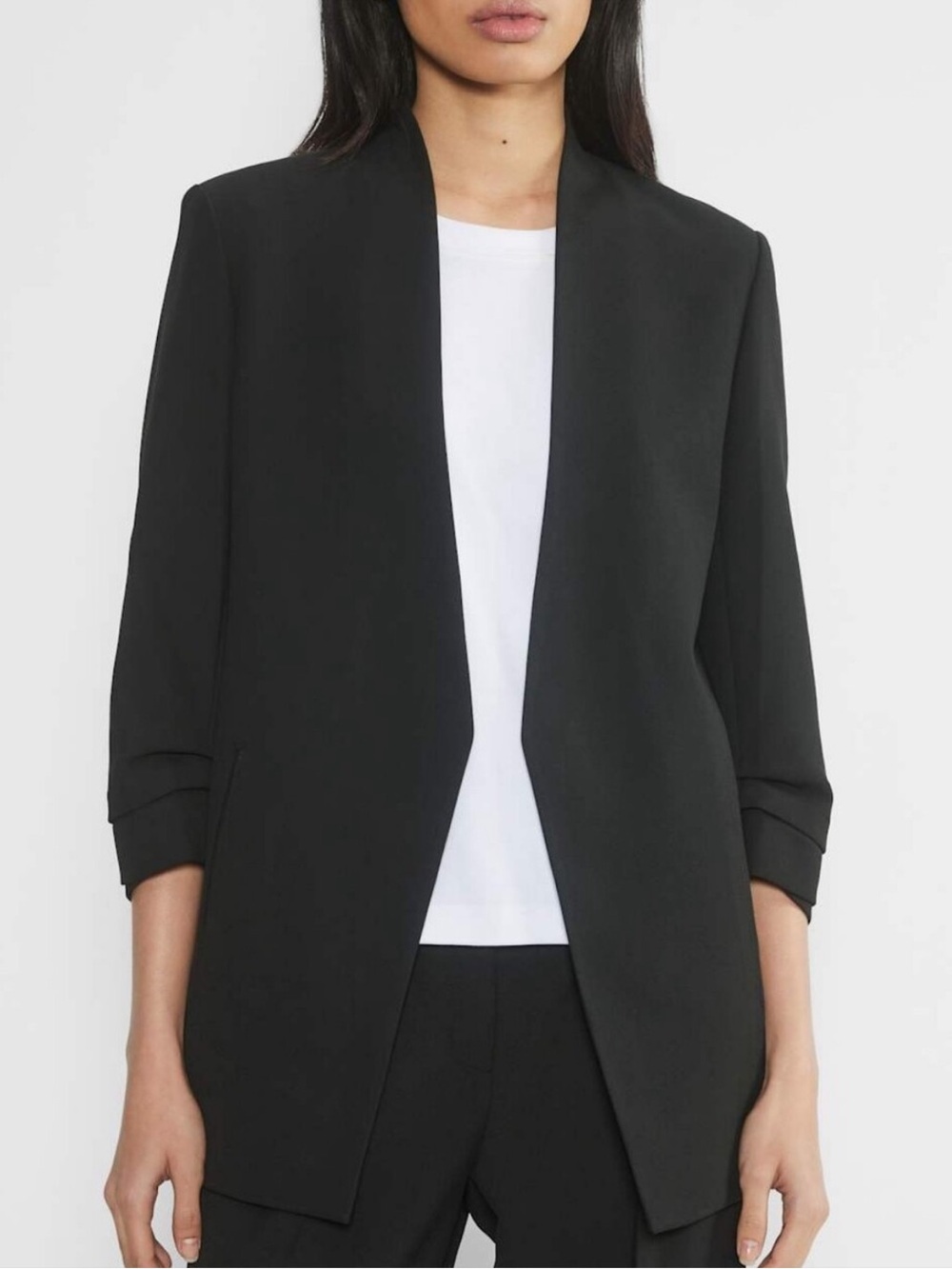 NWOT BELLE VERE Black Ruffle Cuff Blazer
